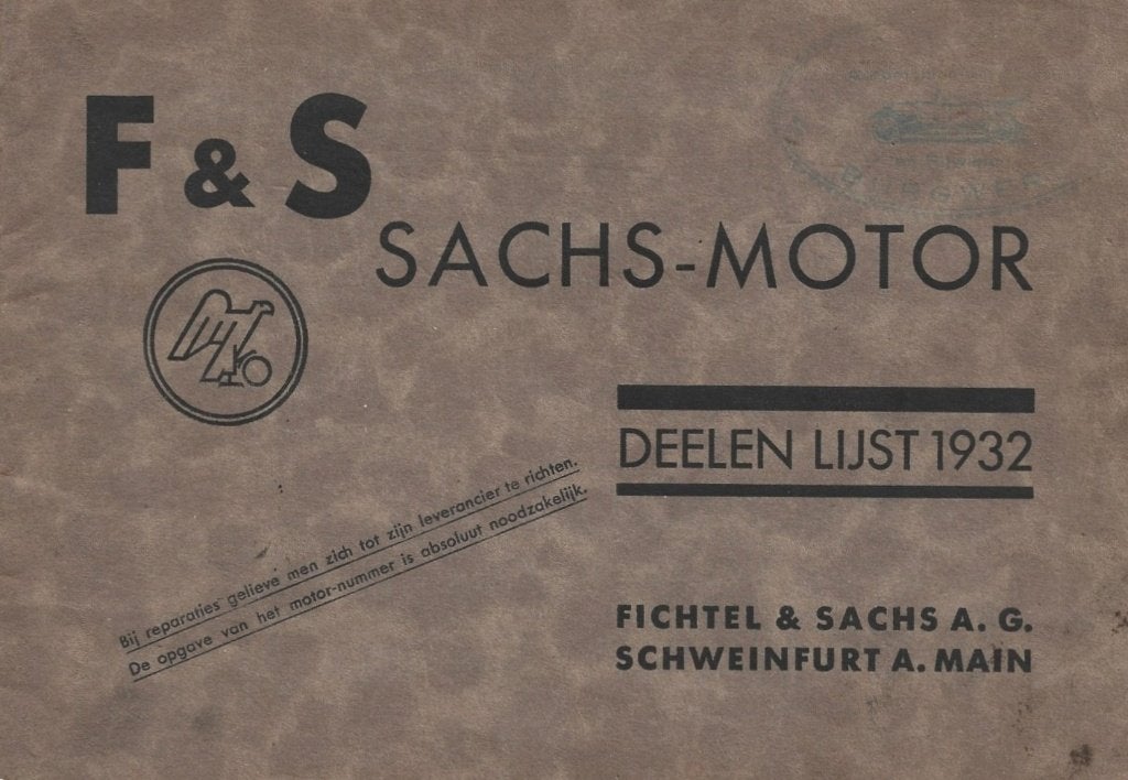 Sachs 98 cc motor onderdelenlijst 1932 (6197z), Verzenden, Overige merken