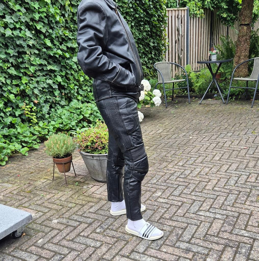 Leren motorbroek, Motoren, Kleding | Motorkleding, Ophalen, Tweedehands, Broek | leer, Akito