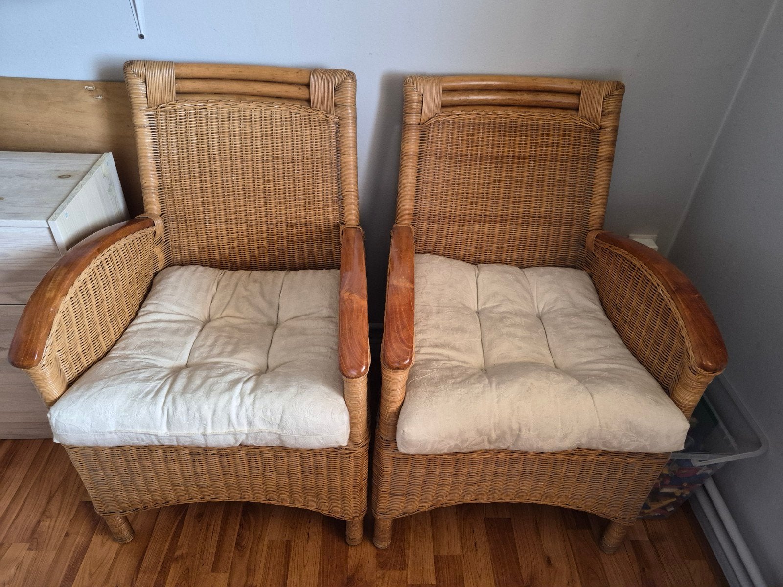 Comfortabel zittende stoelen, Gebruikt, Twee, Overige kleuren, Riet of Rotan