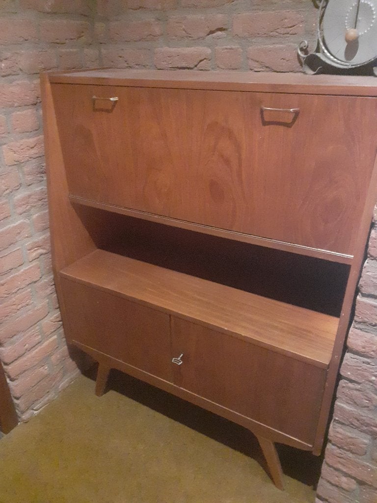 vintage secretaire 60 jaren, Huis en Inrichting, Kasten | Secretaires, Ophalen, Gebruikt
