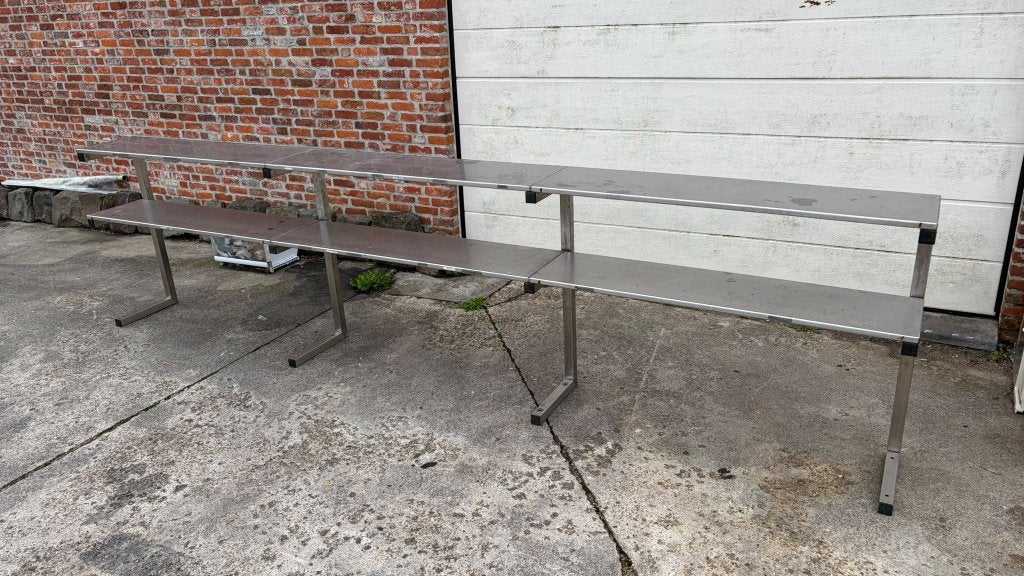 Grote RVS uitgifteverhoger opzetrek 336 cm 2 niveaus, Huis en Inrichting, Ophalen, Gebruikt, 200 cm of meer, Minder dan 100 cm