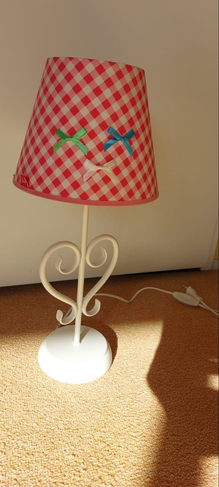 Lief! Lifestyle lamp met roze ruitjeskap, Gebruikt, Lief! Lifestyle, Ophalen of Verzenden, Lamp