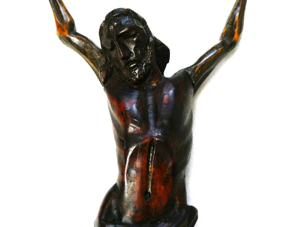 Houtgesneden corpus Jezus Christus, Antiek en Kunst, Ophalen of Verzenden