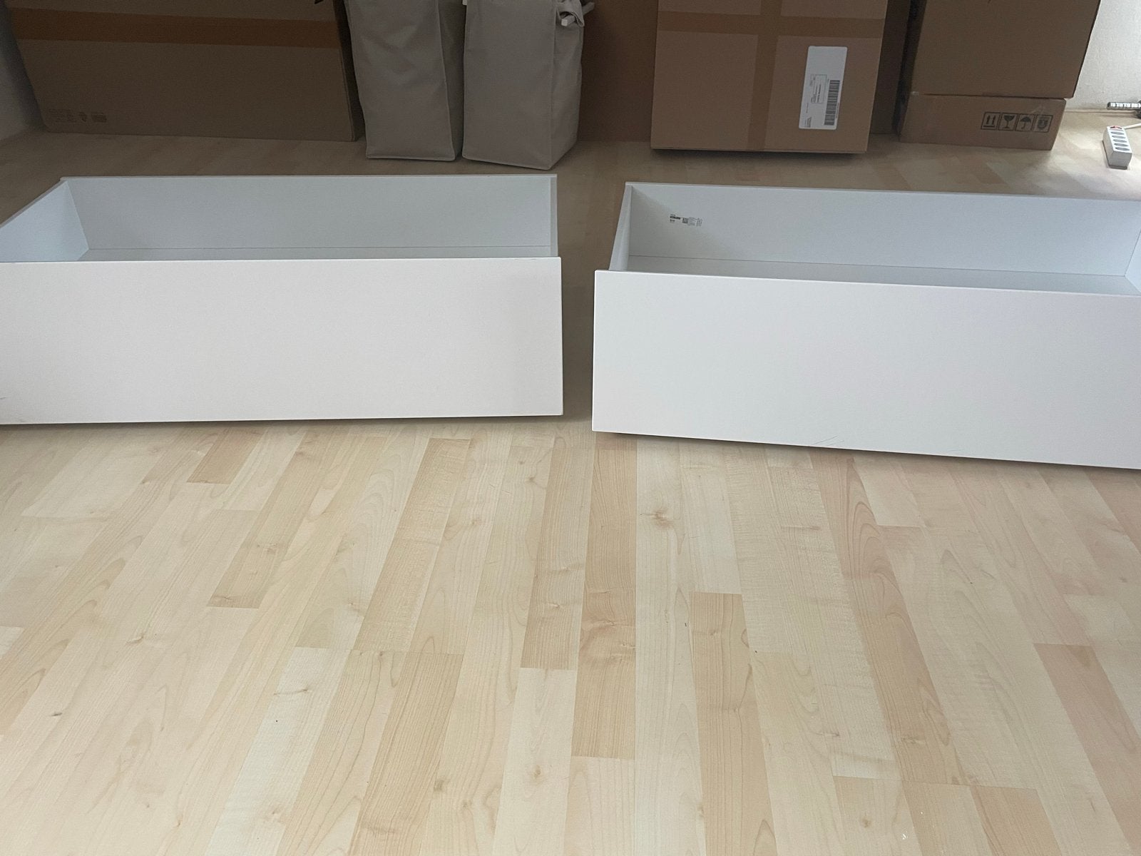 2x IKEA Malm Bedlades - Wit, Ophalen, Gebruikt, Wit, Tweepersoons
