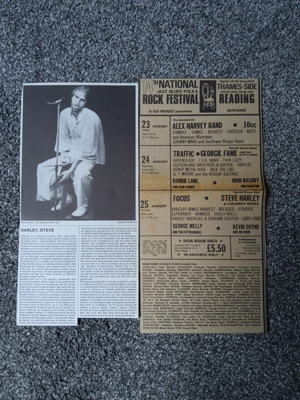 Steve Harley, Ophalen of Verzenden, Foto of Kaart