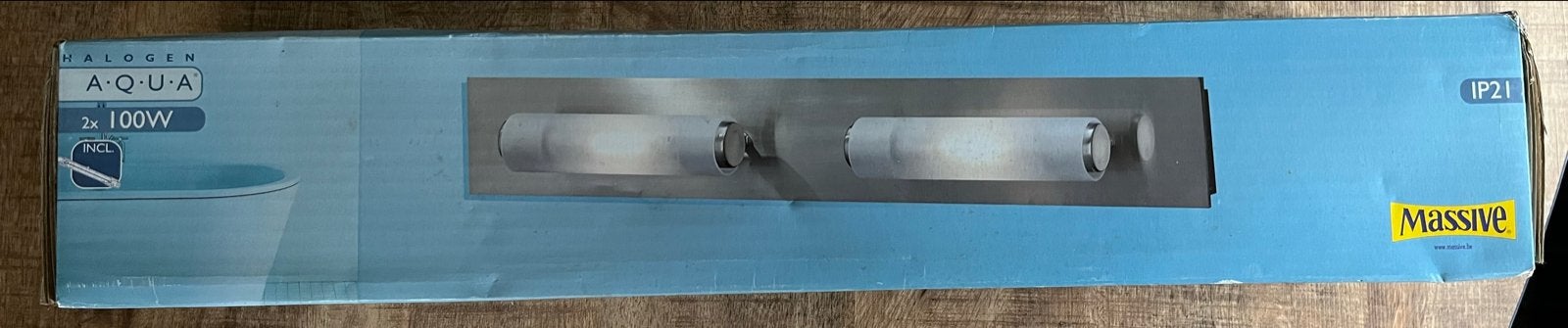 Massive Aqua Halogeen Wandlamp 2x100W IP21, Ophalen of Verzenden, Nieuw