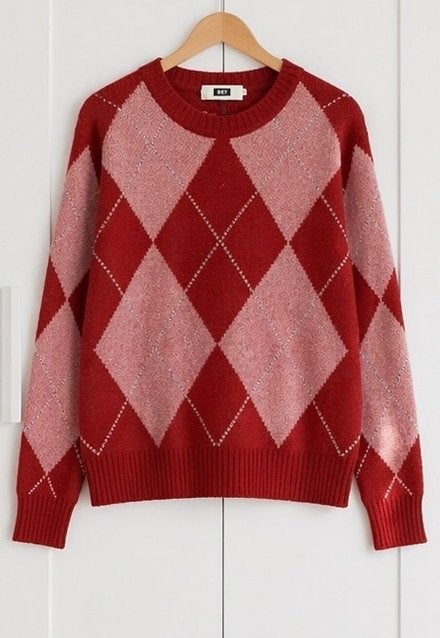 WE ruit trui roze rood ZGAN XS, WE, Ophalen of Verzenden, Zo goed als nieuw, Maat 34 (XS) of kleiner