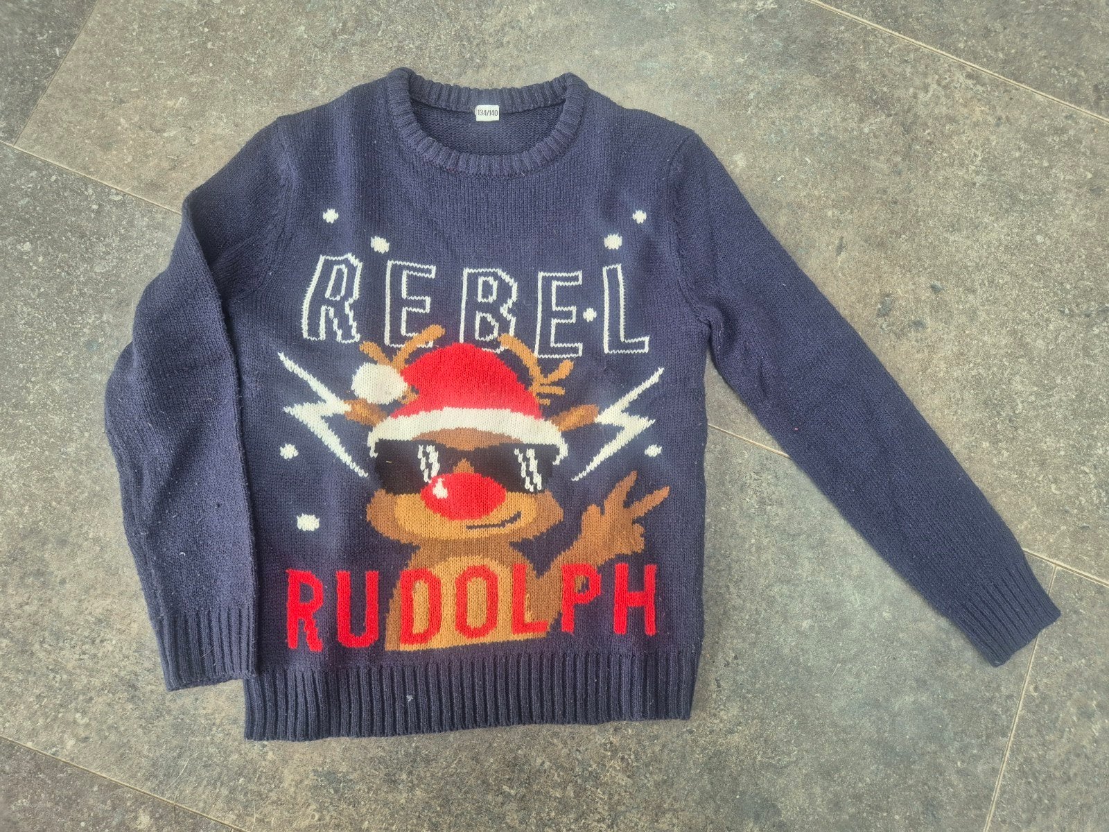 foute kersttrui maat 134/140, Ophalen of Verzenden, Gebruikt, Jongen, Trui of Vest