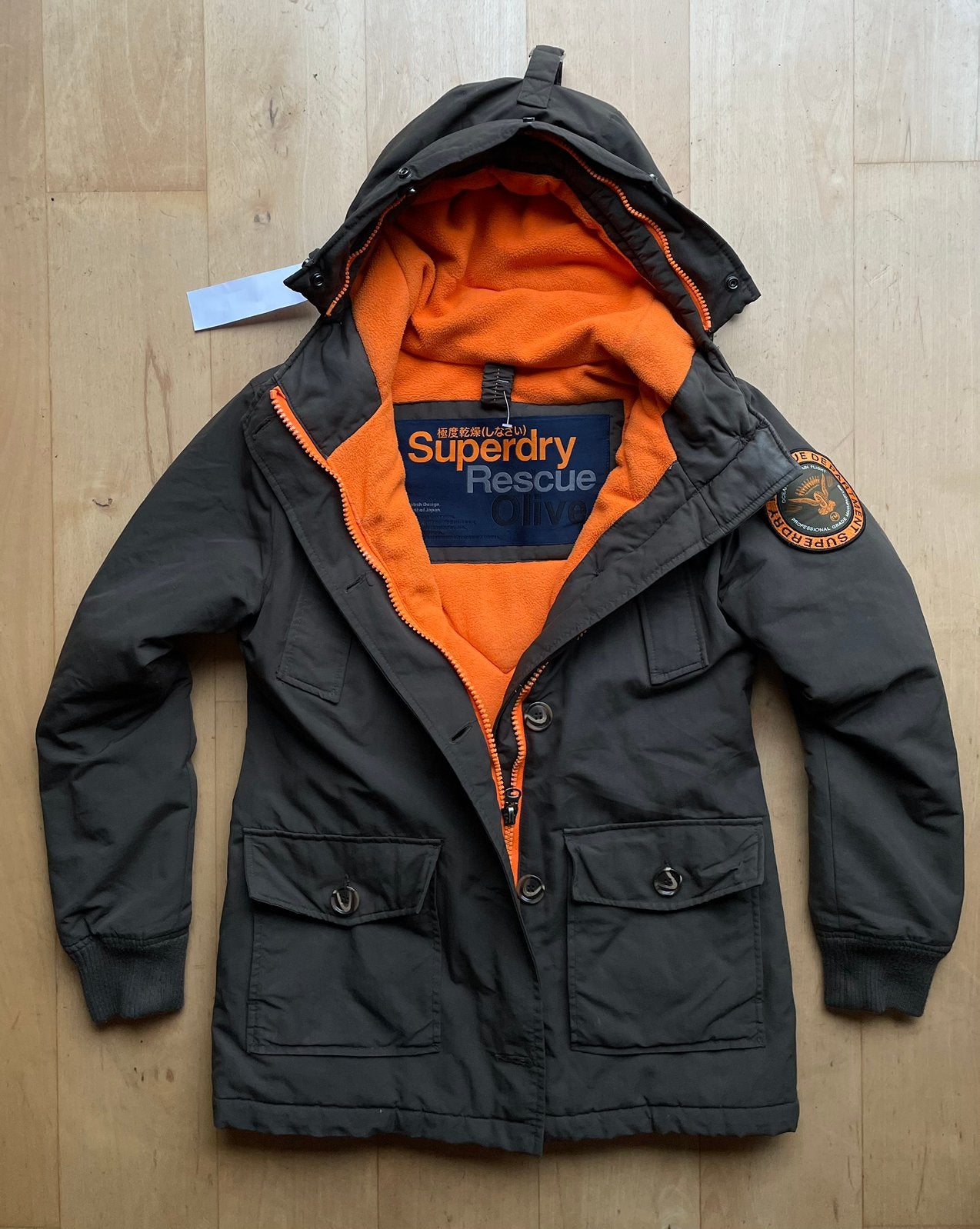 Superdry warme ( parka ) jas grijs S, Kleding | Dames, Jassen | Winter, Ophalen of Verzenden, Maat 36 (S), Grijs
