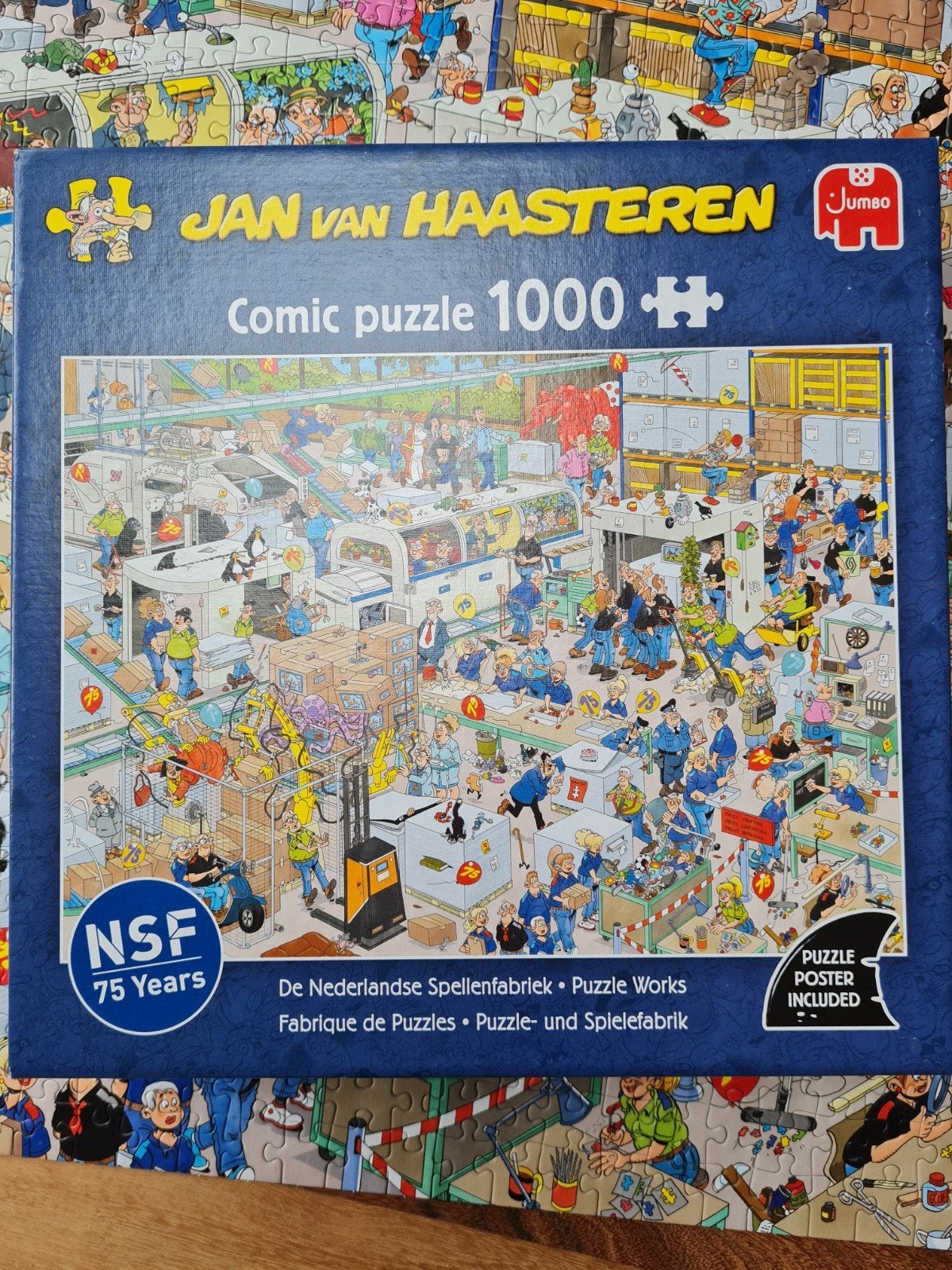 Jan van Haasteren Puzzel 1000 stukjes - spellen fabriek, Ophalen of Verzenden, 500 t/m 1500 stukjes, Gebruikt, Legpuzzel