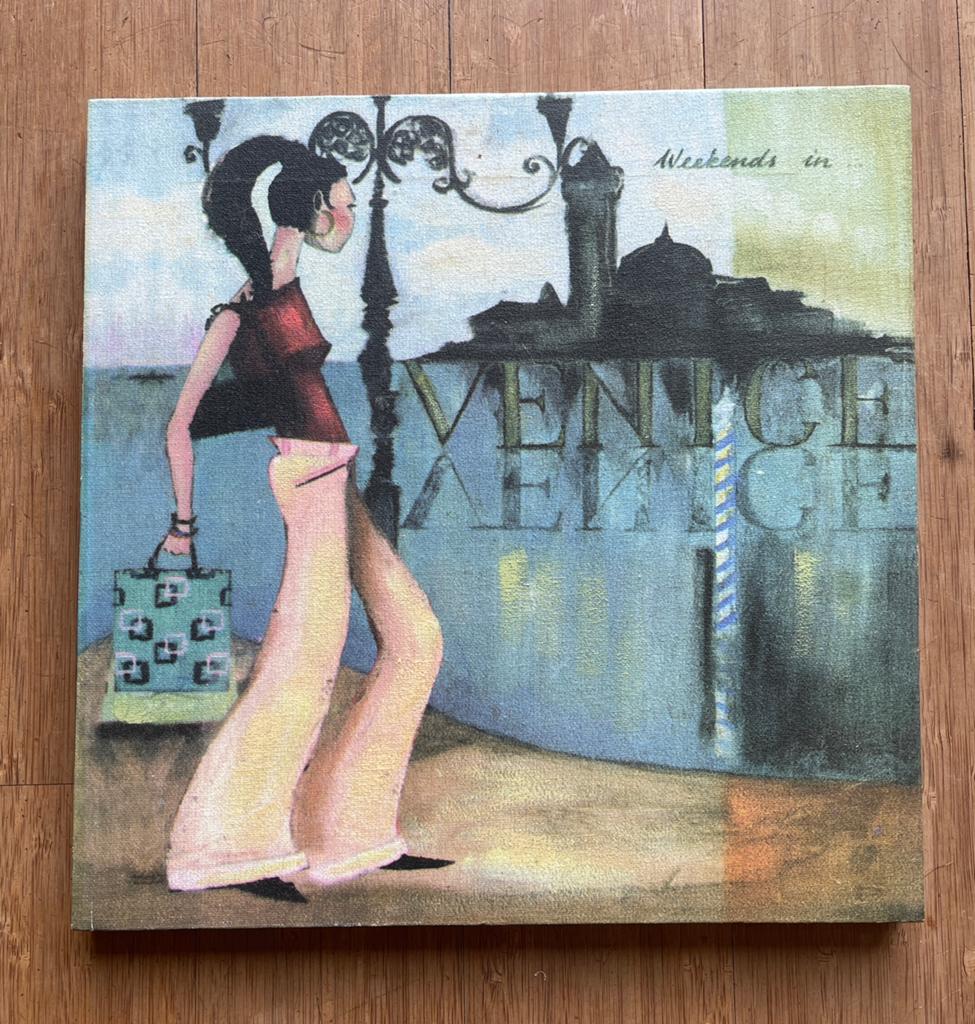 Schilderijtje venice 28x28cm, Huis en Inrichting, Woonaccessoires | Schilderijen, Tekeningen en Foto's, Minder dan 50 cm, Overige typen