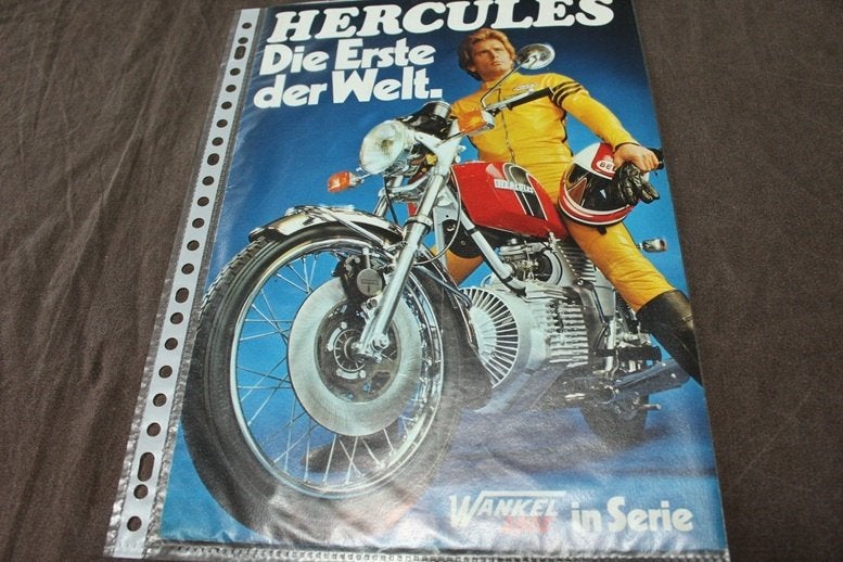 Hercules Wankel 2000 motorfiets verkoop folder, Ophalen of Verzenden, Overige merken