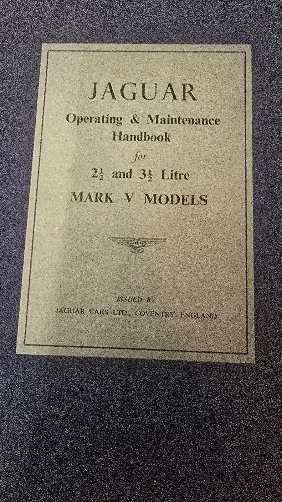 jaguar Mark V MK5 handboek, Ophalen of Verzenden