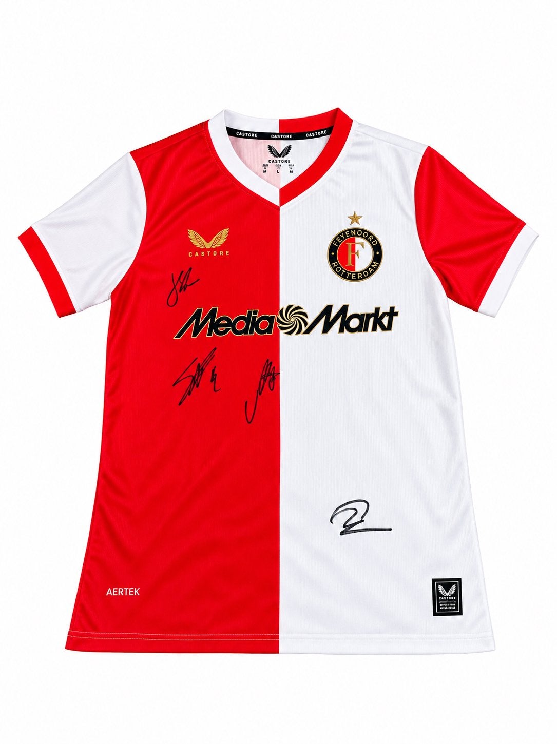Gesigneerd Feyenoord shirt met 4 handtekeningen, Maat S, Verzenden, Nieuw, Shirt