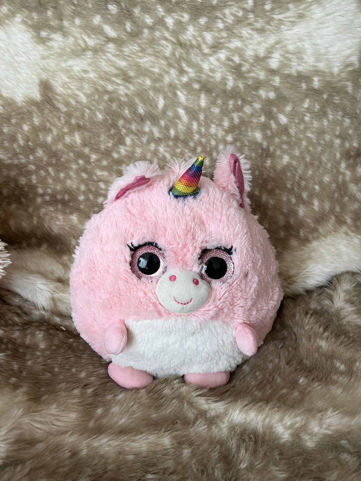 Leuke knuffels: schaap en eenhoorn, Eenhoorn, Ophalen of Verzenden, Zo goed als nieuw, Middelgroot (20 tot 80 cm)