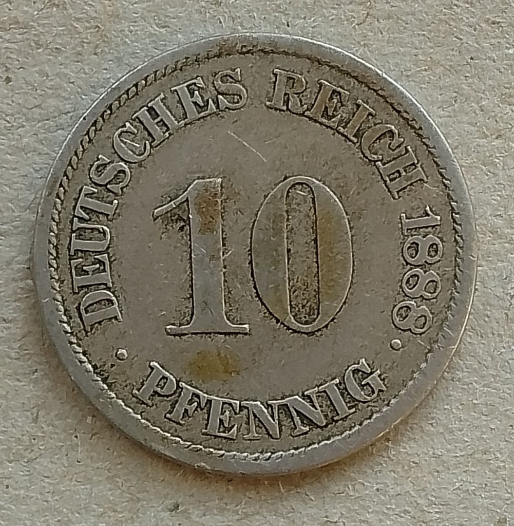 Duitsland, 10 pfennig 1888 J, Ophalen of Verzenden, Duitsland, Losse munt