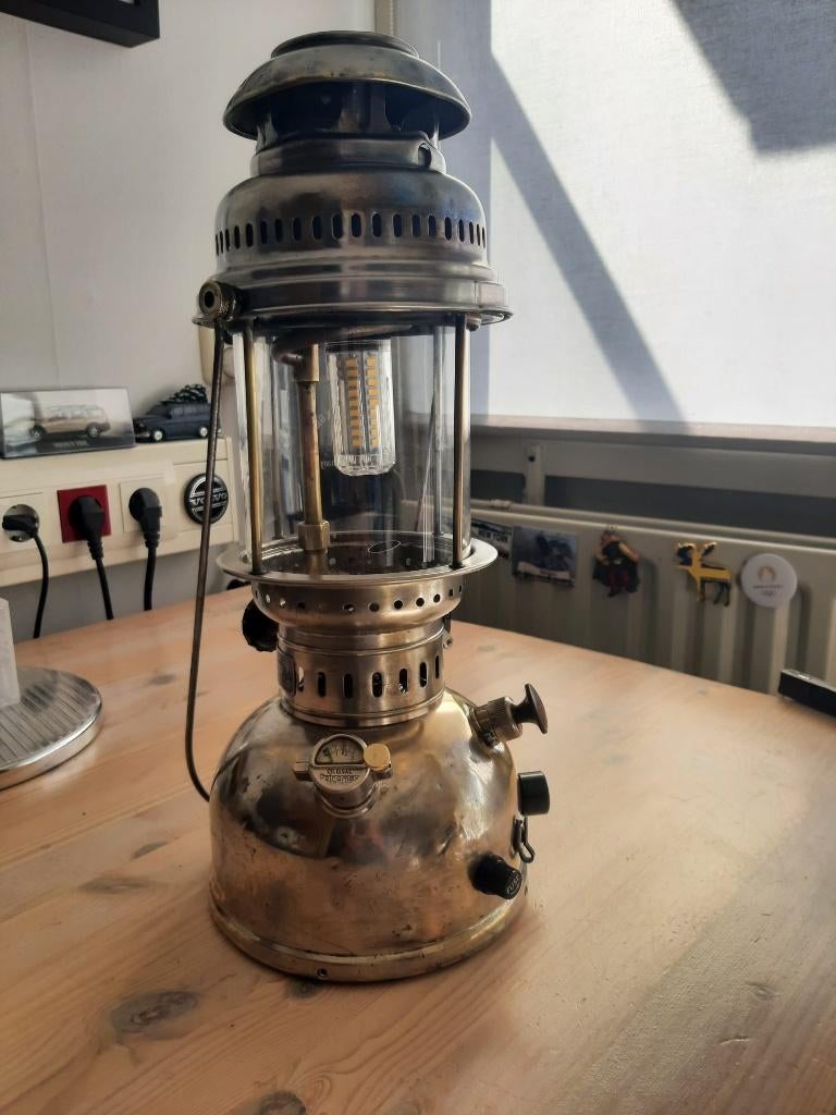 Petromax LED vintage lamp, oplaadbare batterij 48 uur licht, Caravans en Kamperen, Kampeeraccessoires, Ophalen of Verzenden, Gebruikt