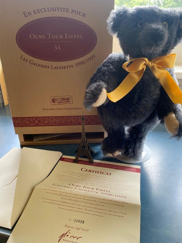 Steiff Galeries Lafayette teddybeer, Ophalen of Verzenden, Zo goed als nieuw, Stoffen beer, Steiff