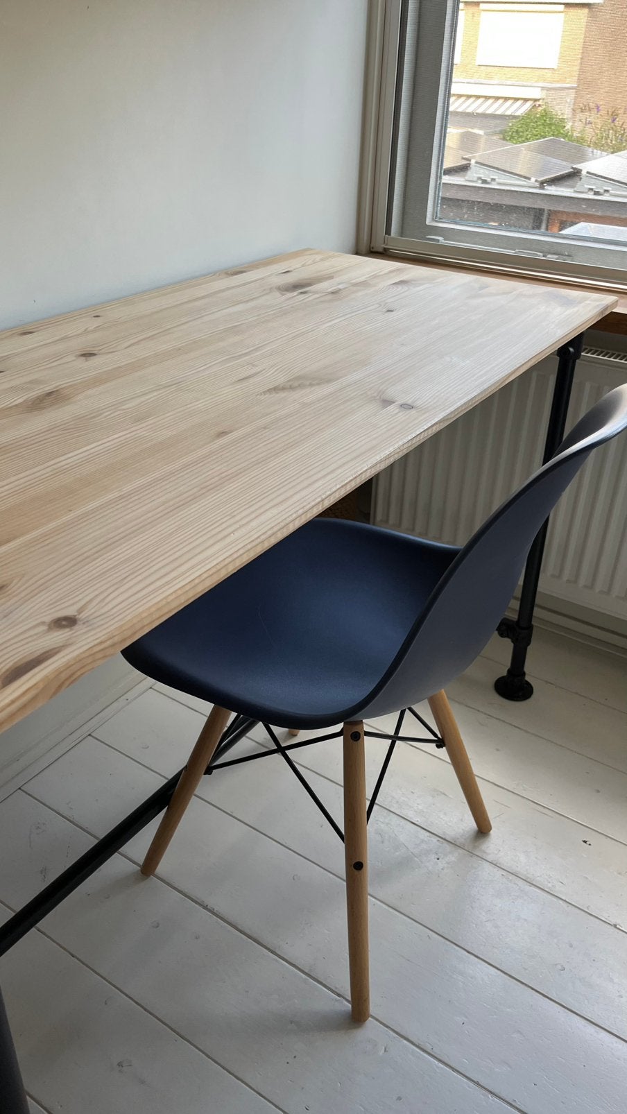 Steigerbuizen bureau met grenen blad, Ophalen, 135 cm, Hout, Schoolbureau