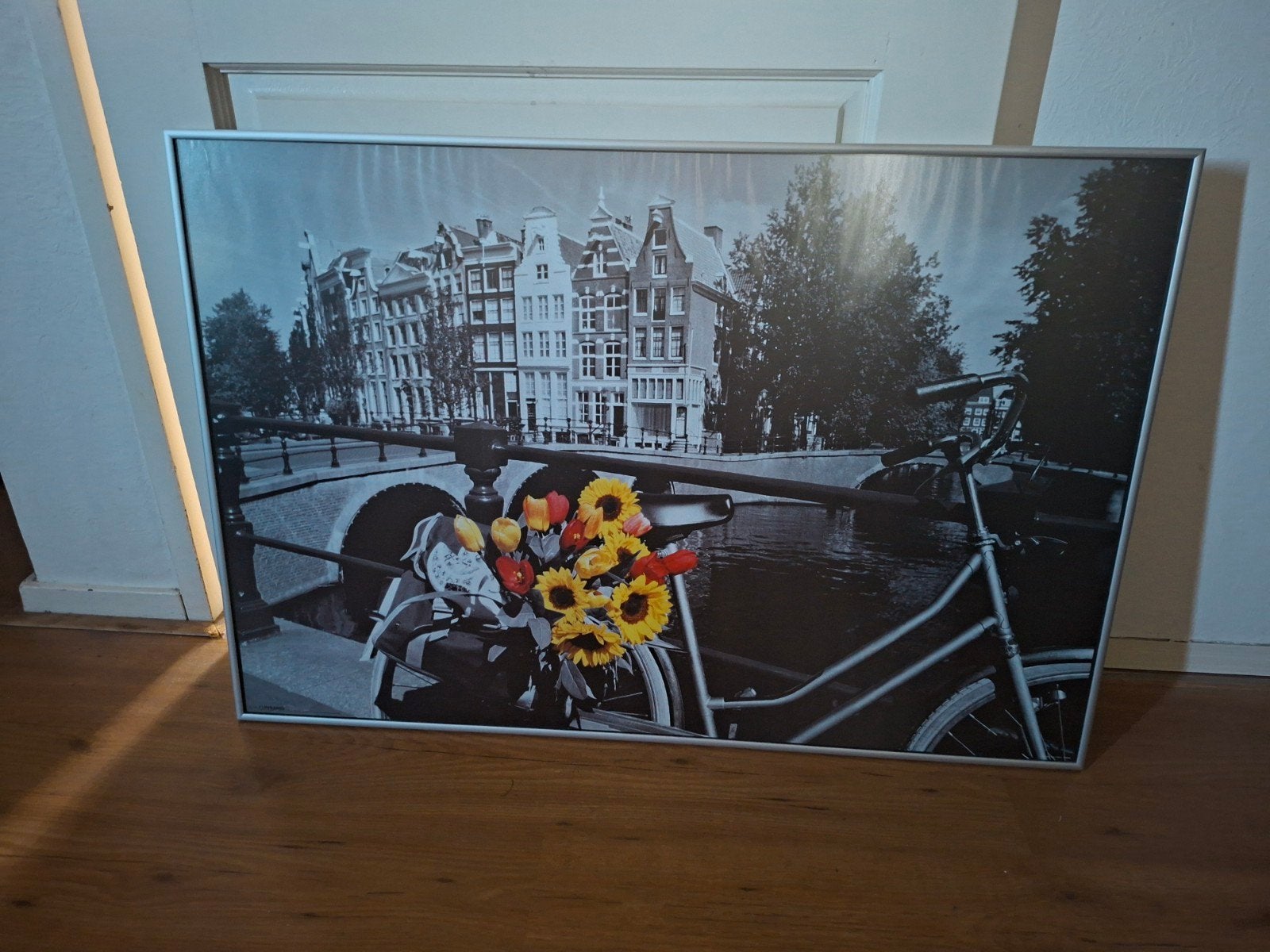 Mooie schilderij Amsterdam 94x64cm, Ophalen