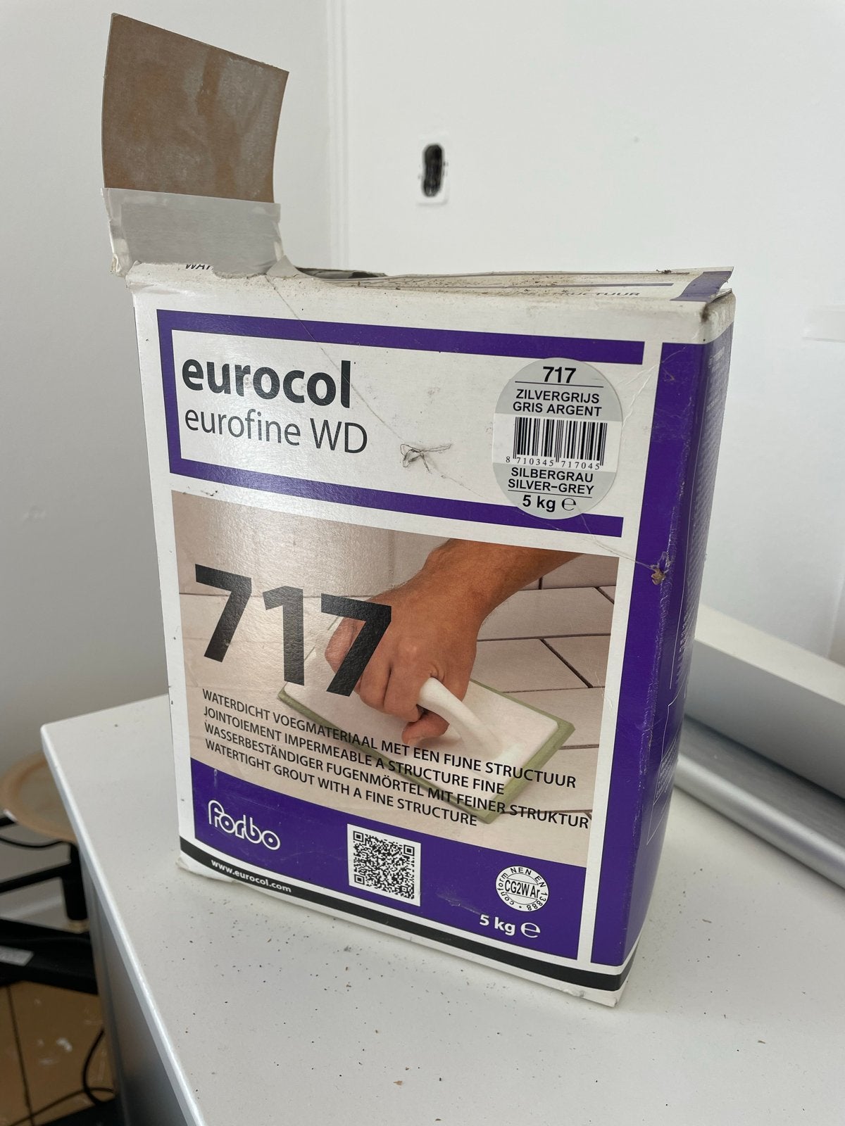 Eurocol Eurofine WD 717 Voegmortel Zilver-grijs 5 kg, Ophalen, Overige materialen, 60 cm of meer, Overige typen