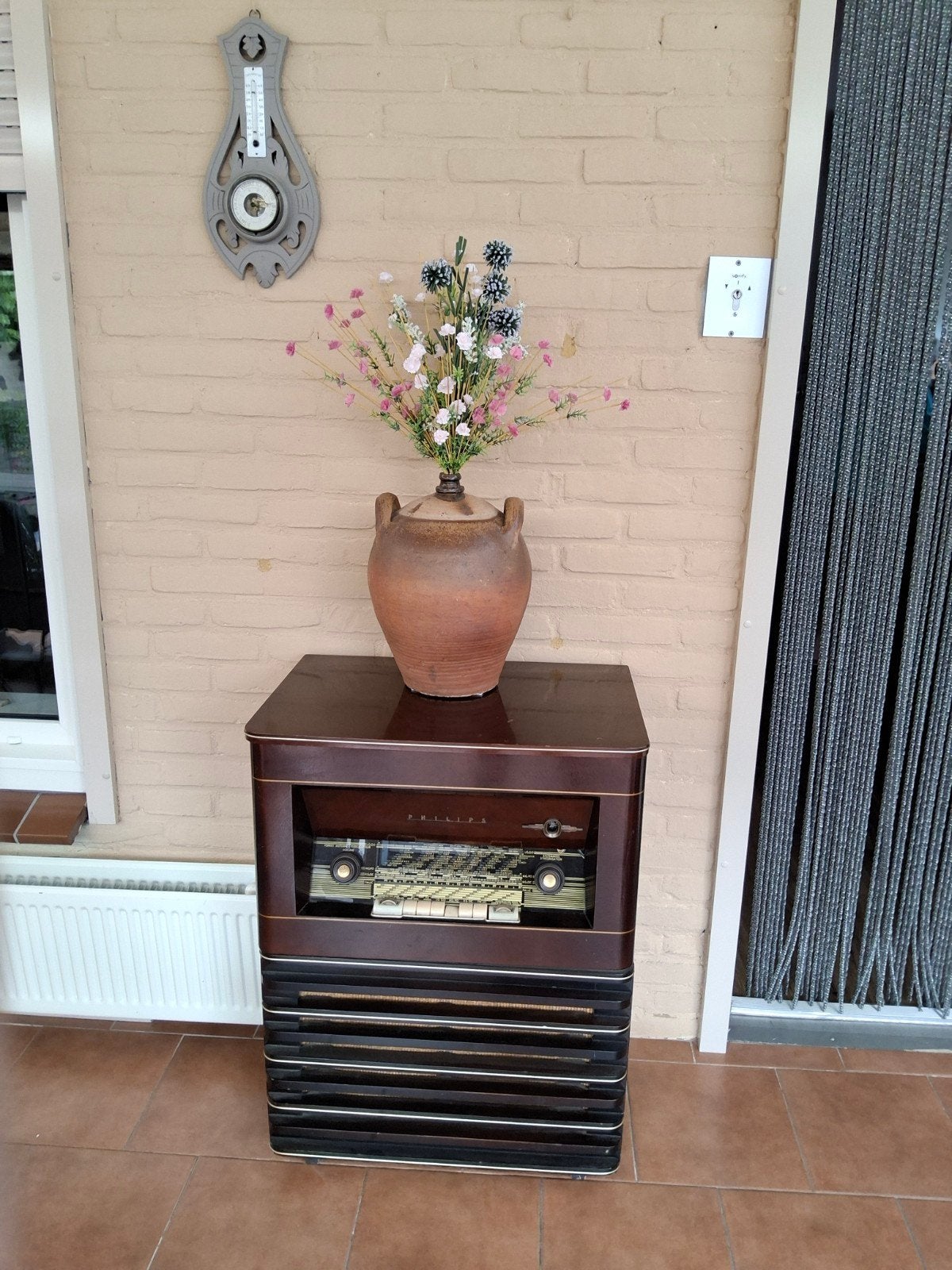 Oude Philips Radio Pickup Kast - Vintage Platenspeler, Ophalen of Verzenden, Niet werkend, Platenspeler