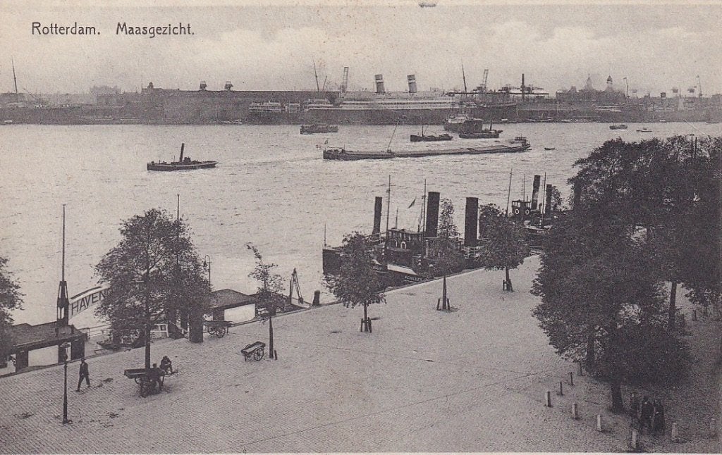 757Q Rotterdam Willemsplein naar Wilhelminakade met H.A.L., Ophalen of Verzenden, 1920 tot 1940, Ongelopen, Zuid-Holland