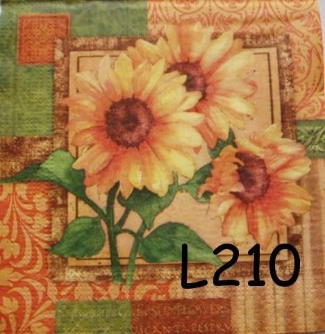 OPRUIMING servetten decoupage * zonnebloemen L210 - 7x, Verzenden, Nieuw