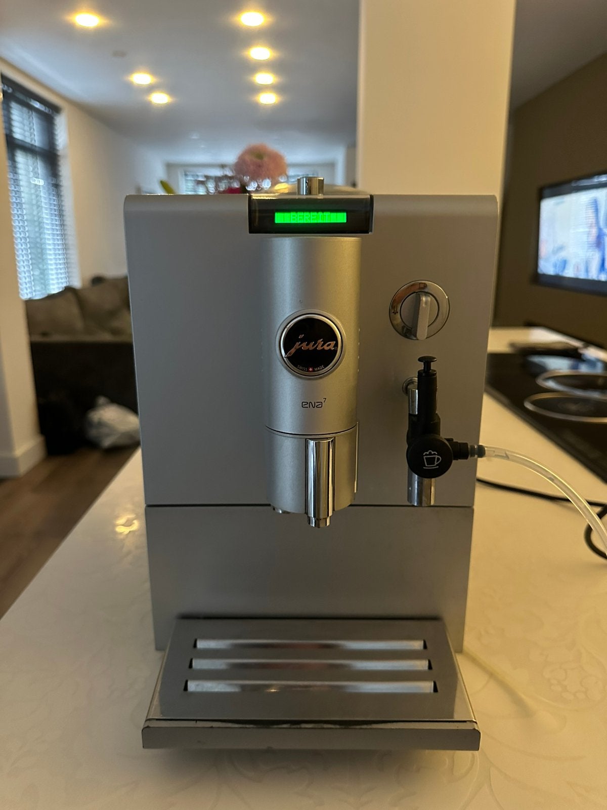 Jura Ena 7 koffie bonen machine, Witgoed en Apparatuur, Koffiezetapparaten, Gebruikt, 10 kopjes of meer, Koffiemachine, Afneembaar waterreservoir