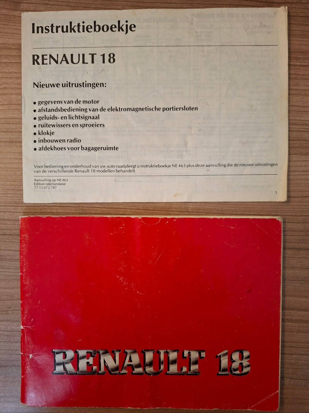 Renault 18 Instructieboekje - Nieuwe Uitrustingen, Ophalen of Verzenden