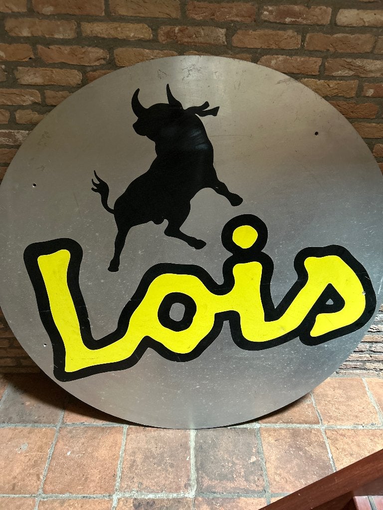 Brocante reclame bord LOIS, Verzamelen, Ophalen, Gebruikt, Reclamebord