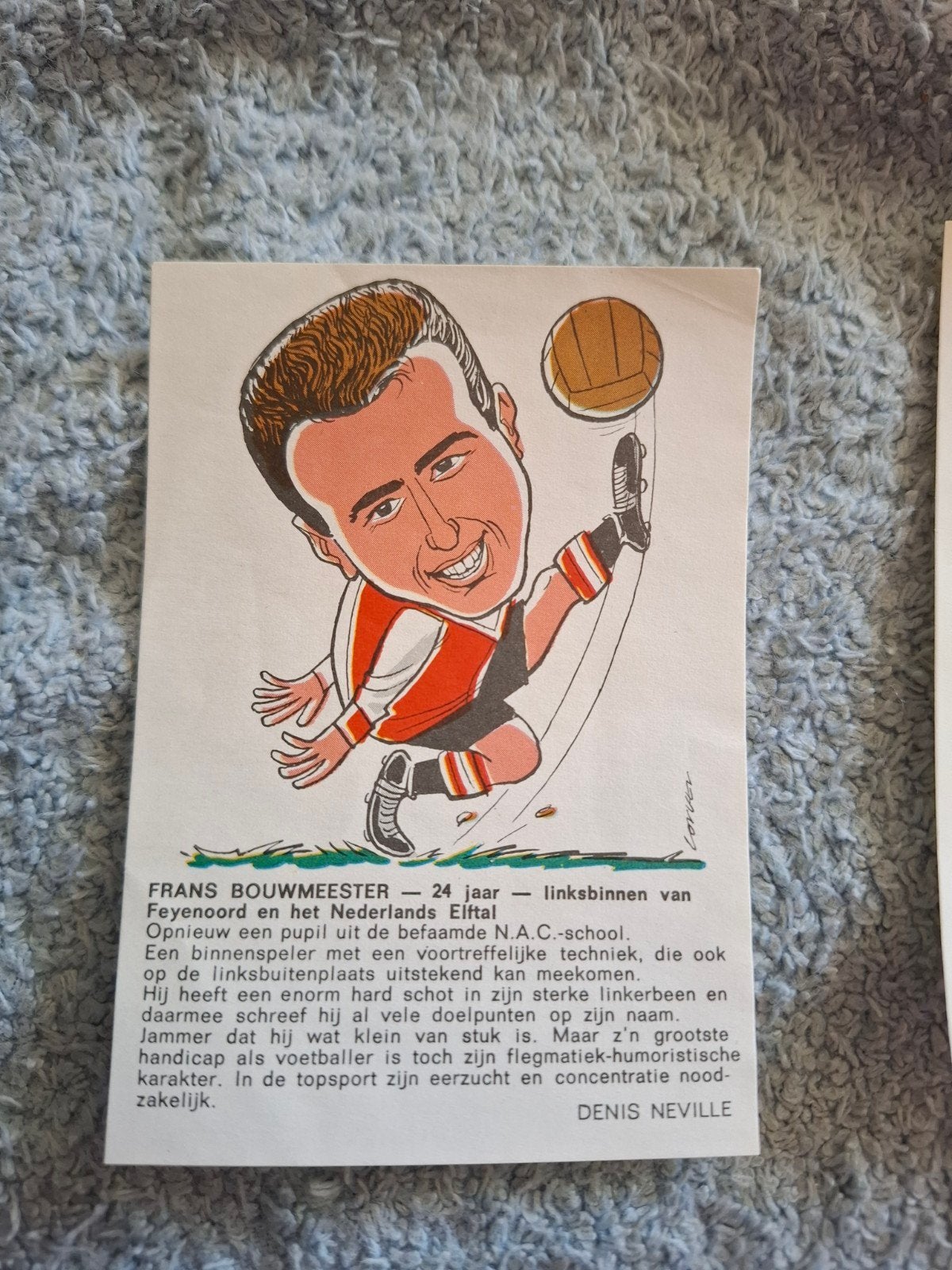 Cartoon Frans Bouwmeester, Ophalen of Verzenden, Nieuw, Feyenoord, Poster, Plaatje of Sticker