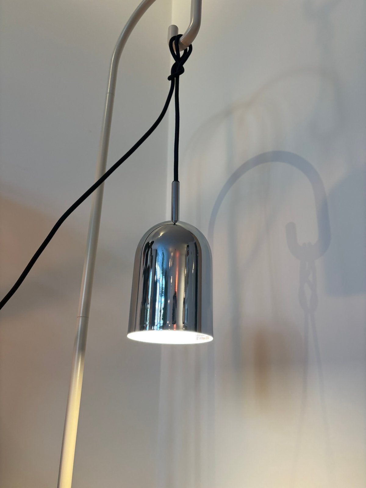 Pendel hanglamp chroom zilver met stekker en lang snoer, Ophalen of Verzenden, Nieuw, Metaal, E14 (klein)