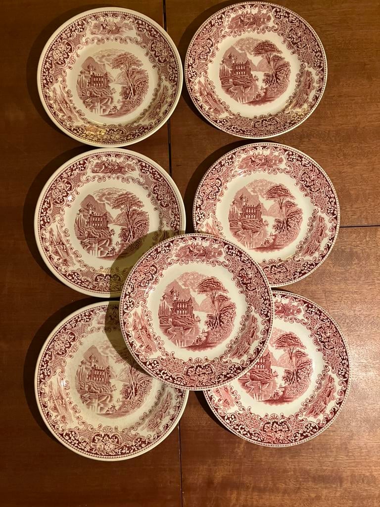 7 bordjes 20 cm Cambridge Old England Regout / Myott, Ophalen of Verzenden