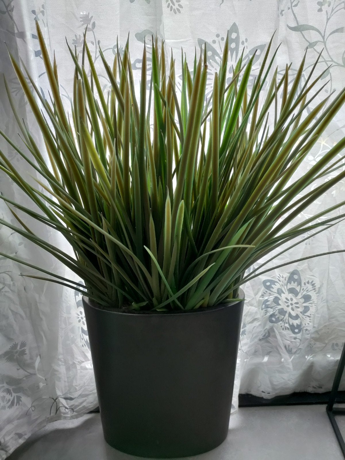 Mooie kunstplant in ovalen stenen pot, Ophalen, Kunstplant, Zo goed als nieuw, Met pot of vaas