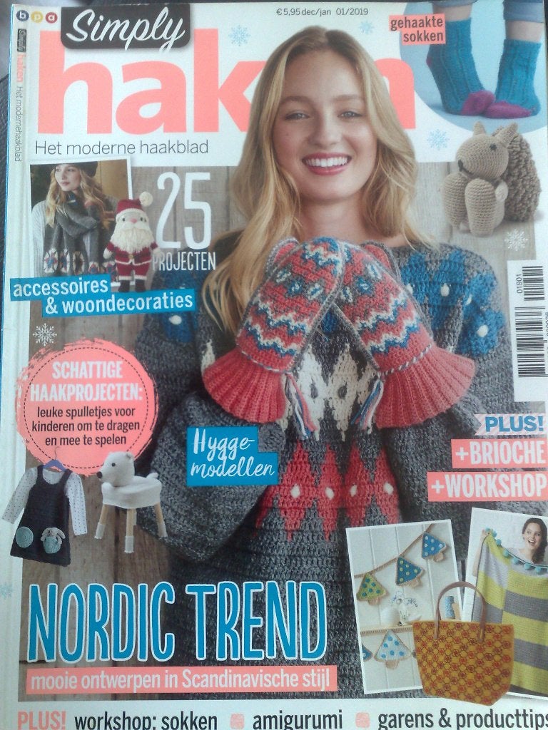 Simply Haken december/januari , nr. 1 / 2019, Hobby en Vrije tijd, Breien en Haken, Verzenden, Zo goed als nieuw, Haken, Patroon of Boek