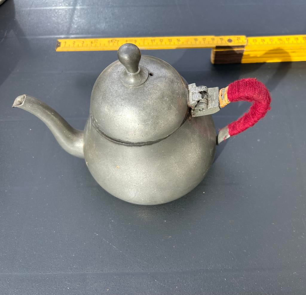 Antiek Tinnen theepot - Meeuws & Zoon - Den Haag, Ophalen of Verzenden