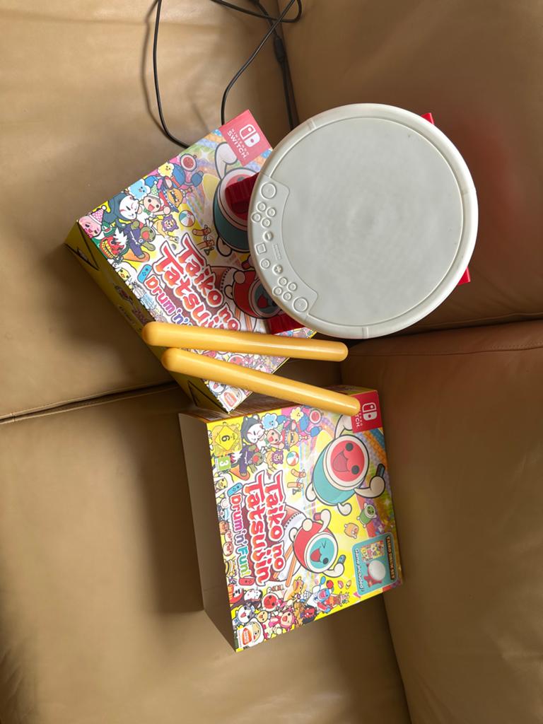 Taiko no Tatsujin Drum 'n' Fun! met drumset voor Nintendo Sw, Spelcomputers en Games, Ophalen of Verzenden, Zo goed als nieuw