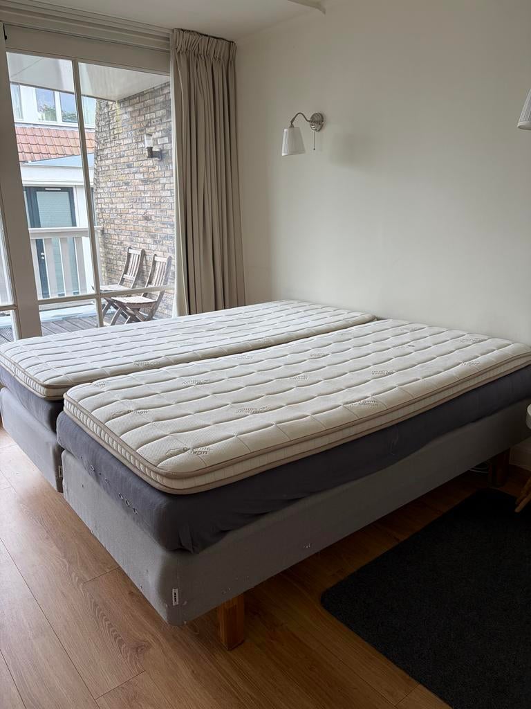 Boxspring tweepersoonsbed met matrassen, Huis en Inrichting, Slaapkamer | Matrassen en Bedbodems, Ophalen, Gebruikt, Tweepersoons