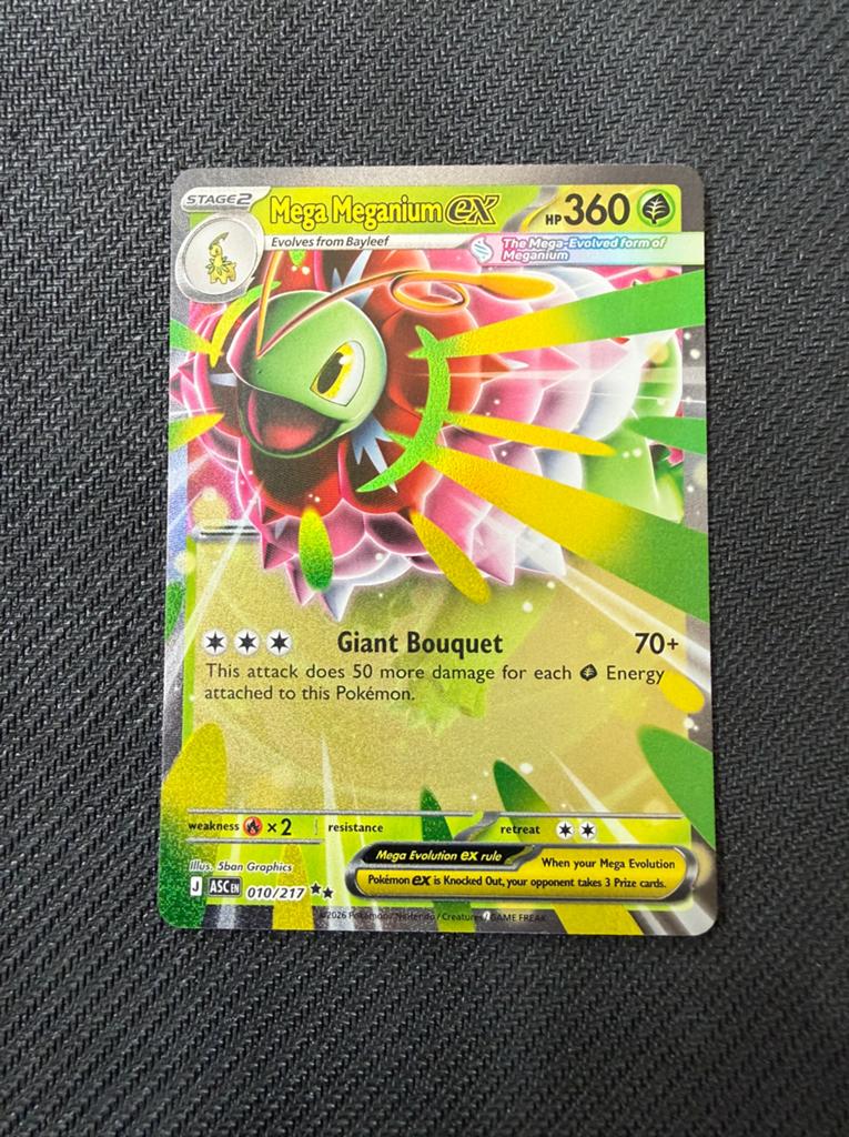 Mega Meganium EX 10/217 Ascended Heroes Pokemon, Hobby en Vrije tijd, Verzamelkaartspellen | Pokémon, Ophalen, Nieuw, Losse kaart