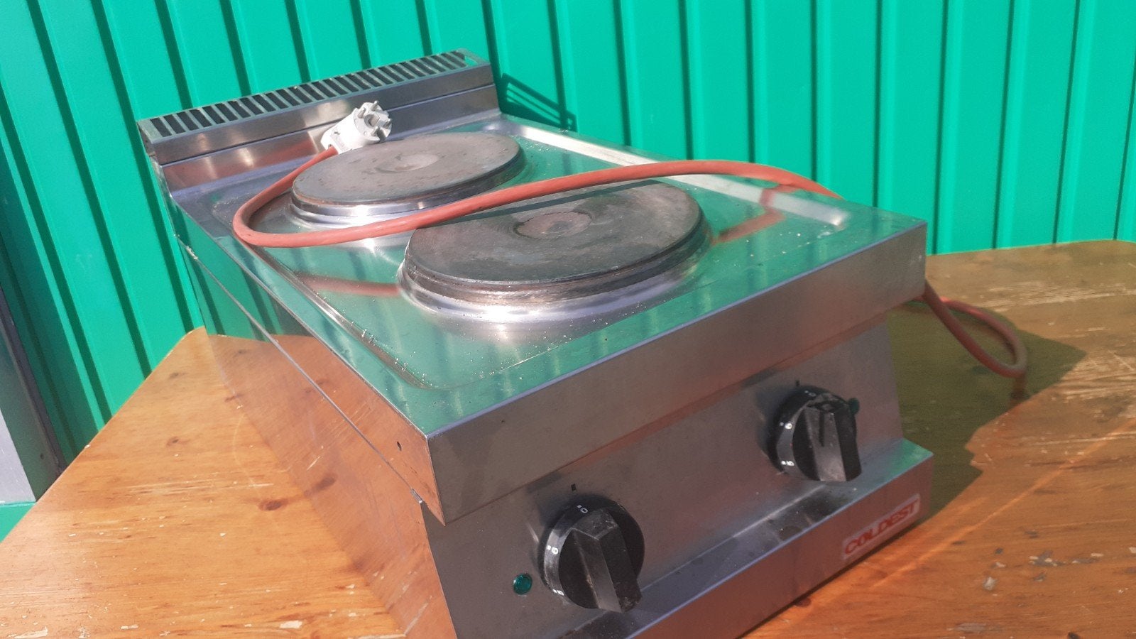 Inductie kookelement 2-fase met dubbele Hot-Pot pannen, Ophalen, Gebruikt, RVS Meubilair