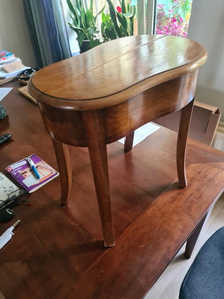 Elegant antiek notenhouten bidet met keramieke wasbak, Antiek en Kunst, Ophalen of Verzenden