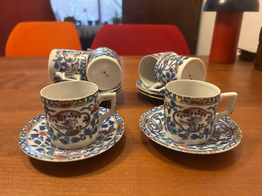 Zes Japanse kop en schotels Imari porselein, Antiek en Kunst, Ophalen of Verzenden