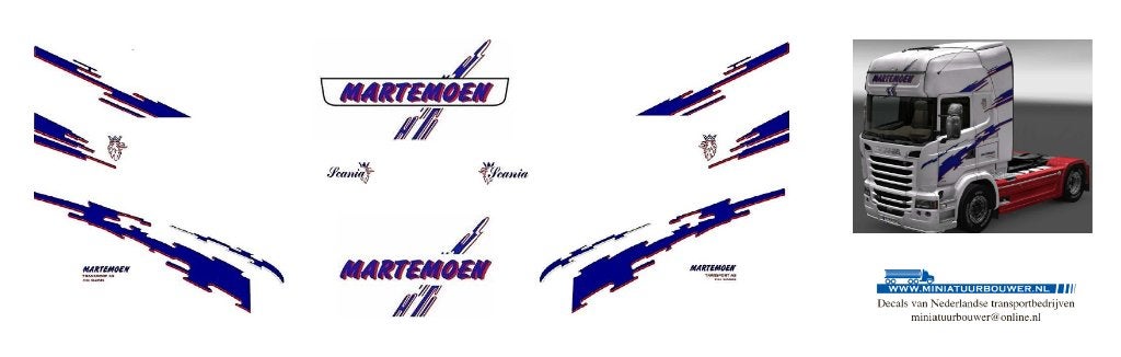 Vrachtauto decal 1:50 Martemoen transport Noorwegen, Verzenden, Nieuw, Bus of Vrachtwagen, Overige merken
