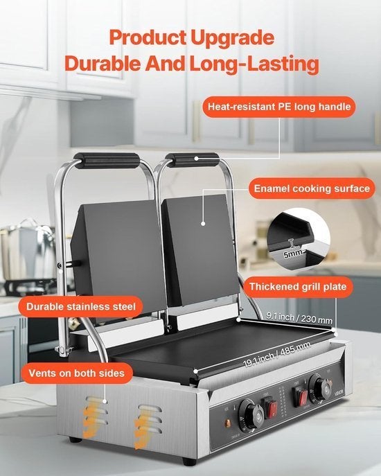 Contactgrill – Panini Grill – Sandwichmaker, Corvance B.V., Verzenden, Nieuw, Corvancebol@gmail.com