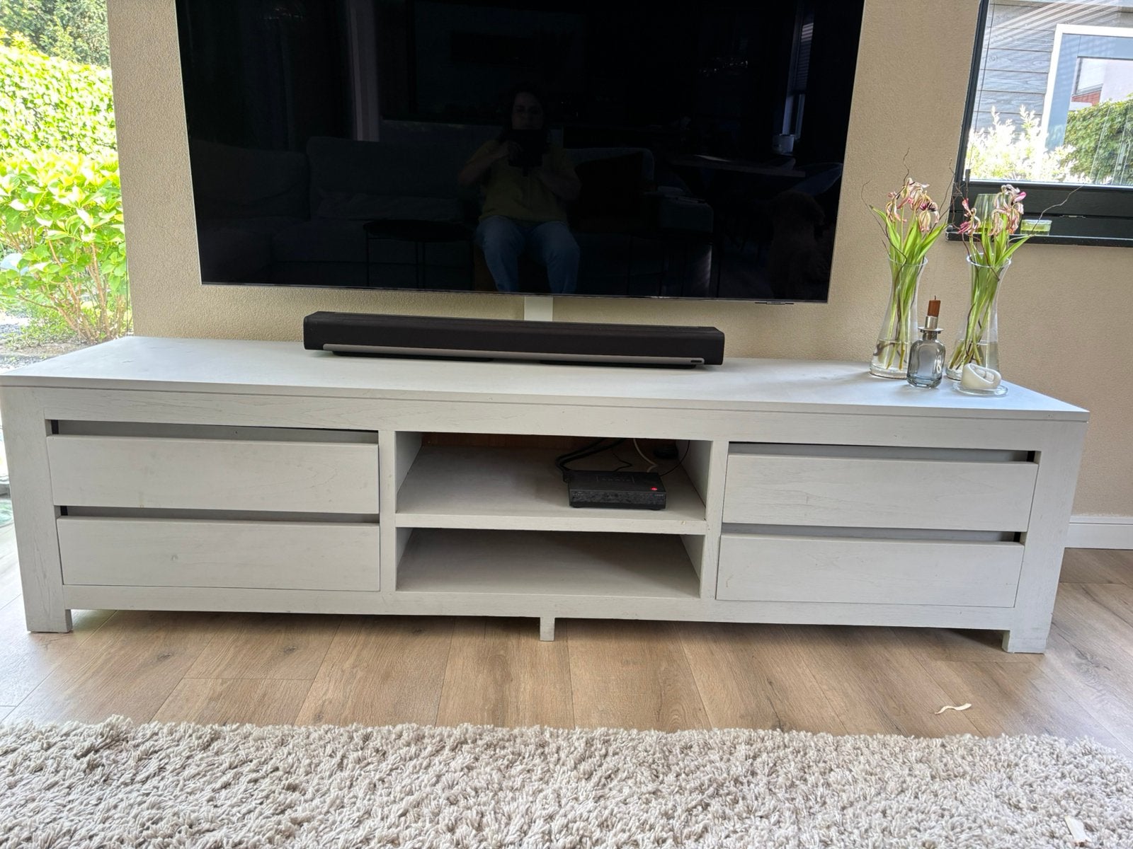 Teak houten tv meubel, Ophalen of Verzenden, Zo goed als nieuw, 25 tot 50 cm, Minder dan 100 cm