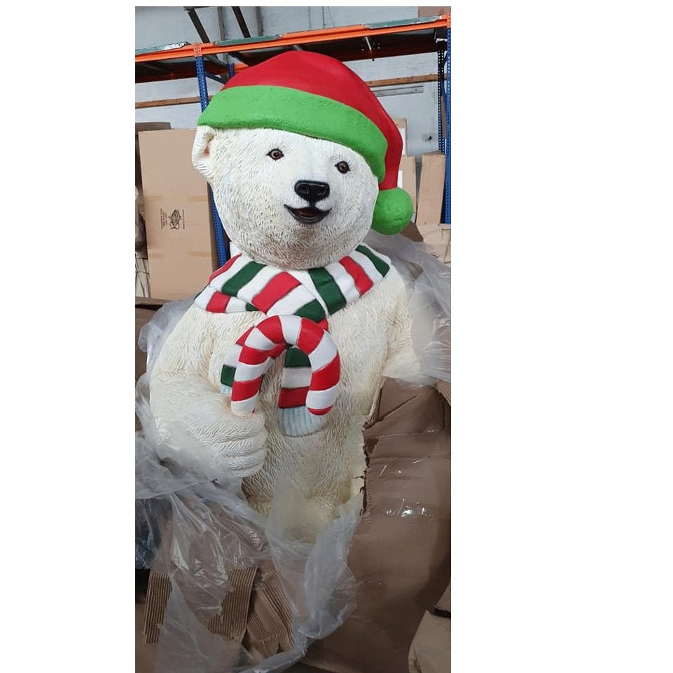 Polar Bear with Candy Cane Hoogte 183 cm, Diversen, Kerst, Nieuw, Ophalen