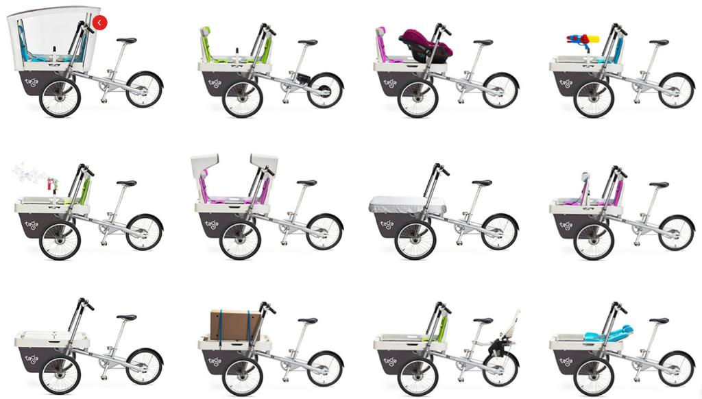 Taga Bike bakfiets met Maxi Cosi adapters en zonneschermen, Fietsen en Brommers, Fietsen | Bakfietsen, Gebruikt, 2 kinderen, Schijfrem