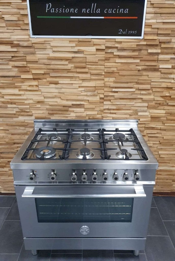 Luxe Bertazonni Fornuis 90cm RVS 1 oven 6 pits, Niet ingevuld, 60 cm of meer, Niet ingevuld, Ophalen of Verzenden