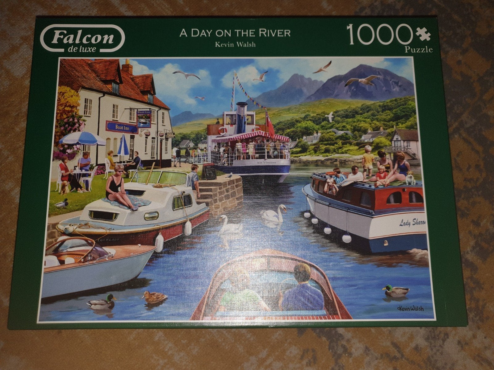 Falcon de luxe Legpuzzel 'A Day on the River' 1000 stukjes, Ophalen of Verzenden, 500 t/m 1500 stukjes, Zo goed als nieuw, Legpuzzel